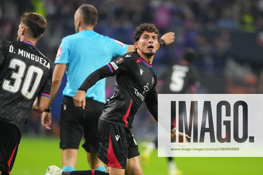Yeremy Pino of Crystal Palace celebrates after he scores to make it 2-1 to Lyon Lyon v Crystal Palace, UEFA Europa League, Football, Groupama Stadium, Lyon, France - 15 Oct 2026Lyon Groupama Stadium France