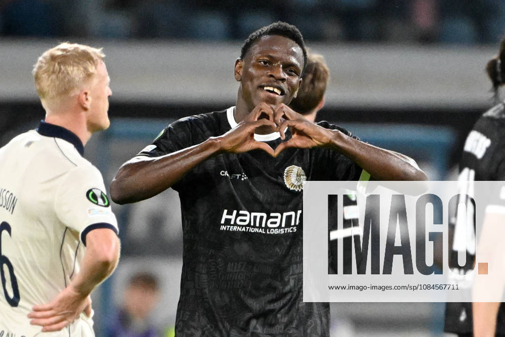 AA Gent vs Aarhus Hyllarion Goore of KAA Gent celebrates after scoring the 1-0 goal during Matchday 2 in the 2026-2027 Uefa Conference League season - league phase between AA Gent and AGF Aarhus on October 15 , 2026 in Gent, Belgium. (Photo by Maarten Straetemans Isosport) Gent Belgium