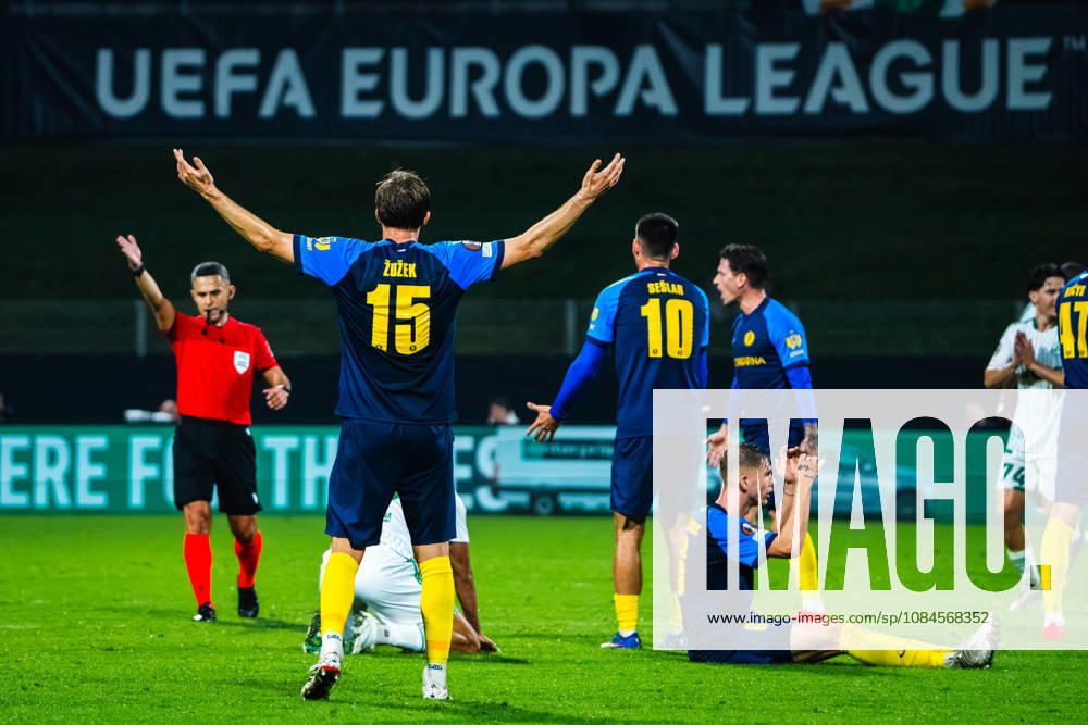 Zan Zuzek of Celje during the UEFA Europa League match between Celje (Slovenia) and Omonia (Cyprus) at Stadion Celje, Celje on October 15, 2026 in Celje, Slovenia. (Photo by Andraz Corel Sports Press Photo).