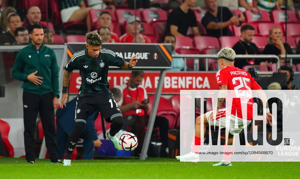 Camilo Duran of Celtic takes on Gianluca Prestianni of Benfica Benfica v Celtic, UEFA Europa League, Football, Estadio da Luz, Lisbon, Portugal - 15 Oct 2026Lisbon Estadio da Luz Portugal