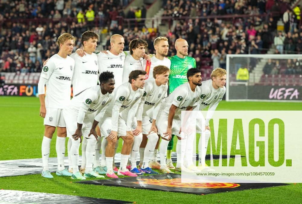 FK Nordsjaelland starting eleven players team group, Mannschaftsbild, Totale before kick off Heart of Midlothian v Nordsjaelland, UEFA Conference League, Football, League Phase, Matchday 1, Tynecastle Park, Edinburgh, Scotland, UK - 15 Oct 2026Edinburgh Tynecastle Park Scotland United Kingdom