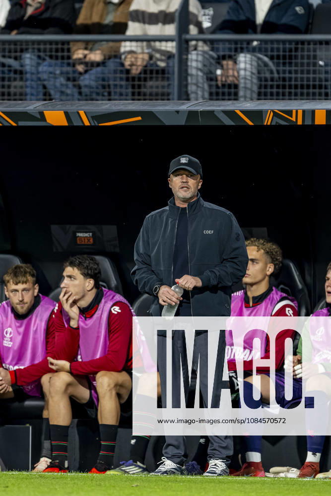 NIJMEGEN NEC Nijmegen coach Dick Schreuder during the UEFA Europa League match between NEC and Levski Sofia at Stadion De Goffert on October 15, 2026, in Nijmegen, the Netherlands. Photo by DeFodi Images