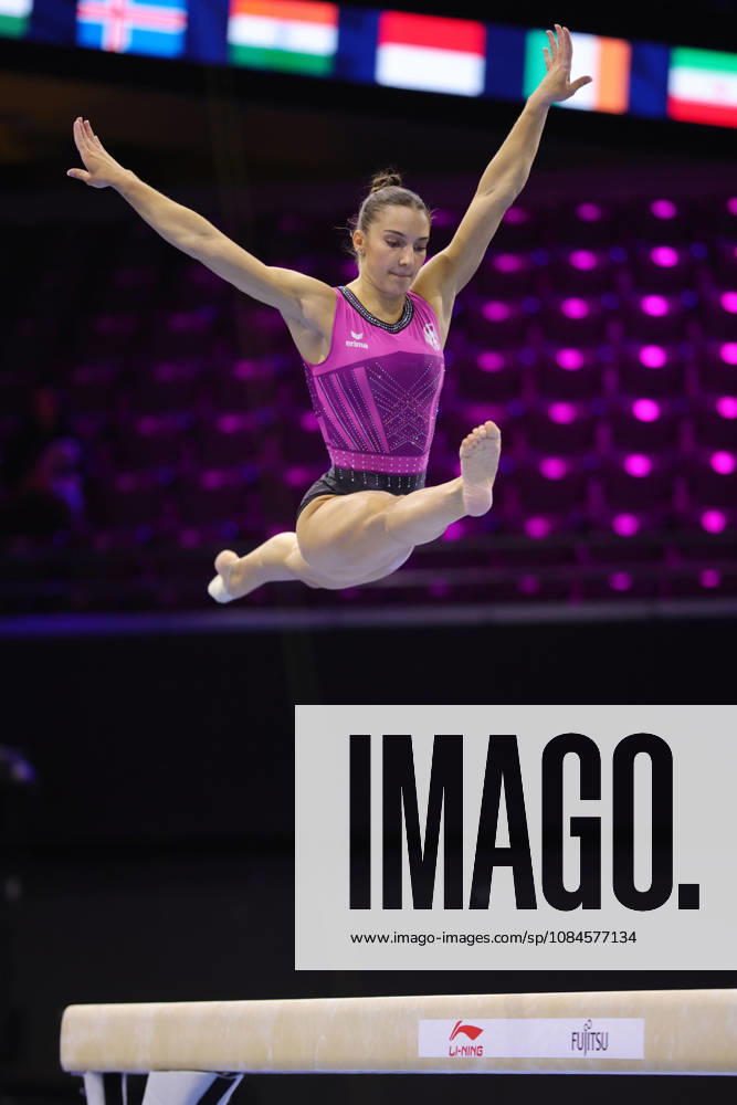 Helen Kevric, GER, during podium practice at the 2026 World Championships in Rotterdam on October 15, 2026
