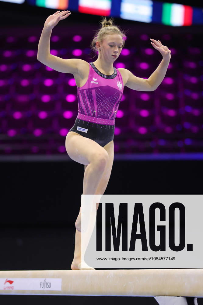 Charleen Pach, GER, during podium practice at the 2026 World Championships in Rotterdam on October 15, 2026