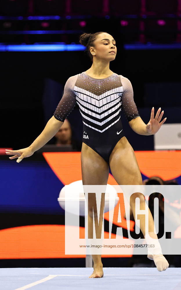 Hezly Rivera, USA, during podium training at the 2026 World Championships in Rotterdam on October 15, 2026