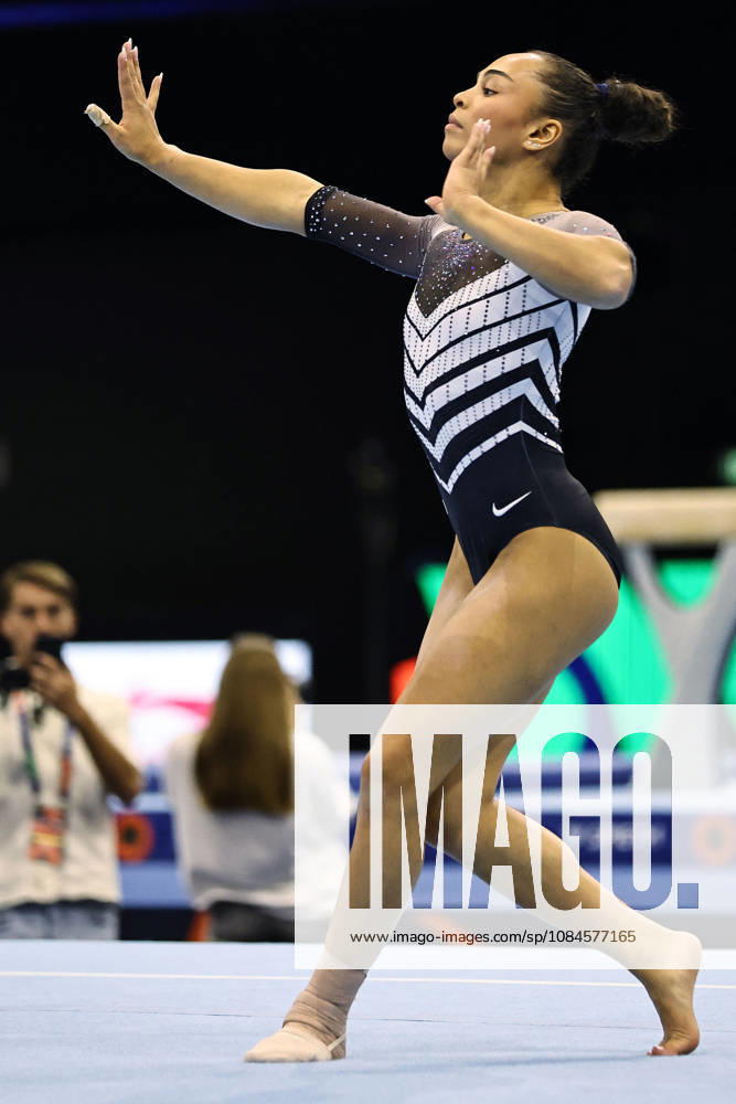 Hezly Rivera, USA, during podium training at the 2026 World Championships in Rotterdam on October 15, 2026