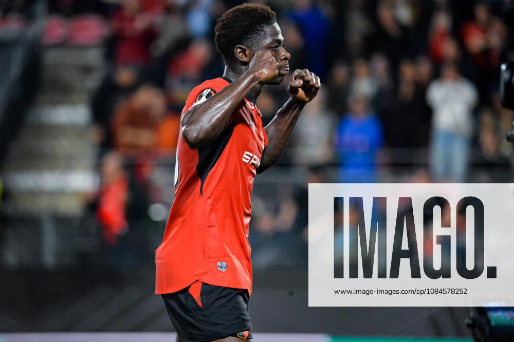Joie des joueurs du Stade Rennais aprés le but de Mahamadou Nagida (Stade Rennais)