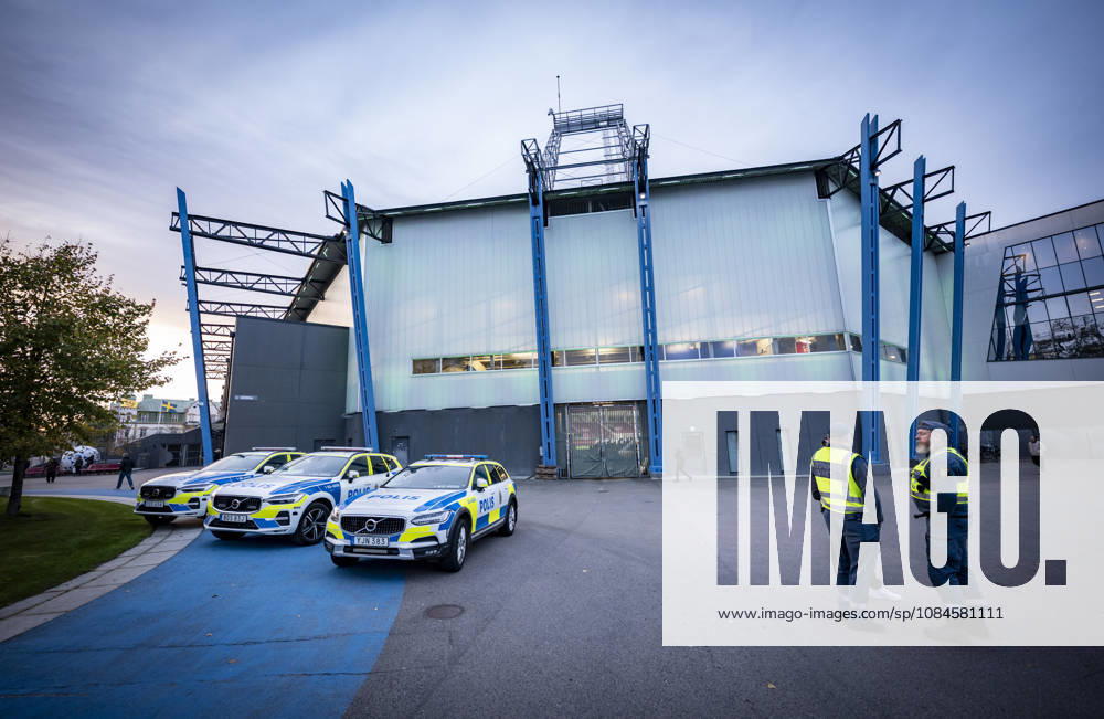 Police and security guards outside before the UEFA Conference League match between Mjällby AIF and Inter Club d’Escaldes at Olympia in Helsingborg on Thursday, October 15, 2026 HELSINGBORG SWEDEN
