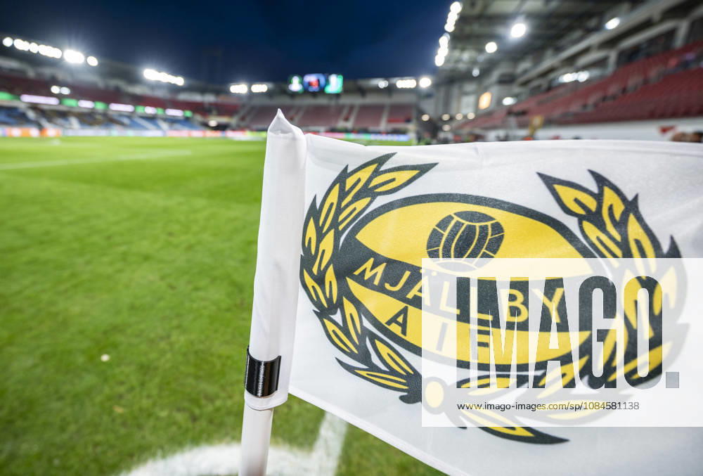 HELSINGBORG, October 15, 2026: A Mjällby corner flag during the UEFA Conference League match between Mjällby AIF and Inter Club d’Escaldes at Olympia in Helsingborg on Thursday, October 15, 2026 HELSINGBORG SWEDEN