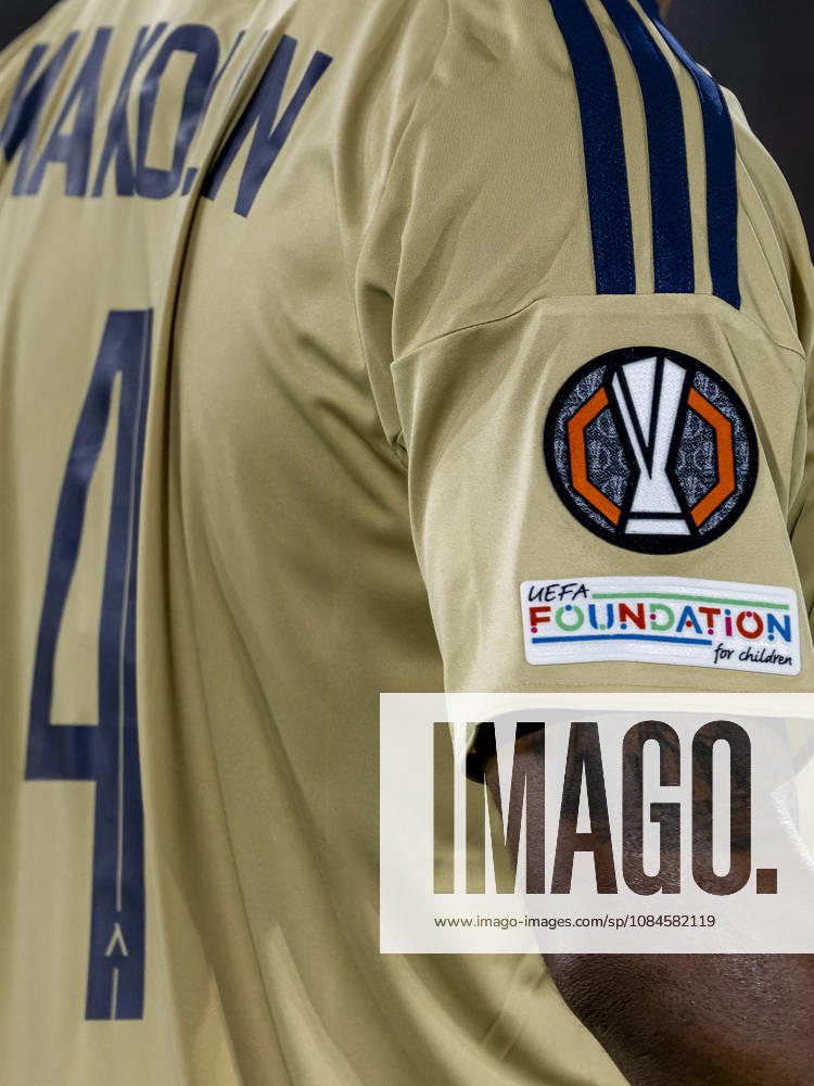 NIJMEGEN Europa League patch on the sleeve of the Levski Sofia jersey during the UEFA Europa League match between NEC and Levski Sofia at Stadion De Goffert on October 15, 2026, in Nijmegen, Netherlands. Photo by DeFodi Images