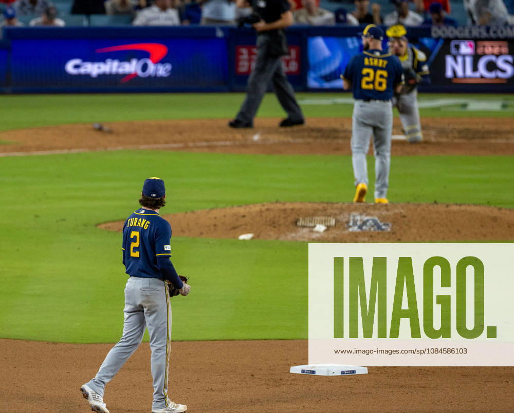 Milwaukee Brewers players celebrated after winning the Game 4 of the National League Championship Series against the Los Angeles Dodgers at Dodgers Stadium in Los Angeles, California , on Oct. 15, 2026..Brewers won the game 6-4 to advance to the World Series . . Los Angeles USA - ZUMAa60_ 0869635471st