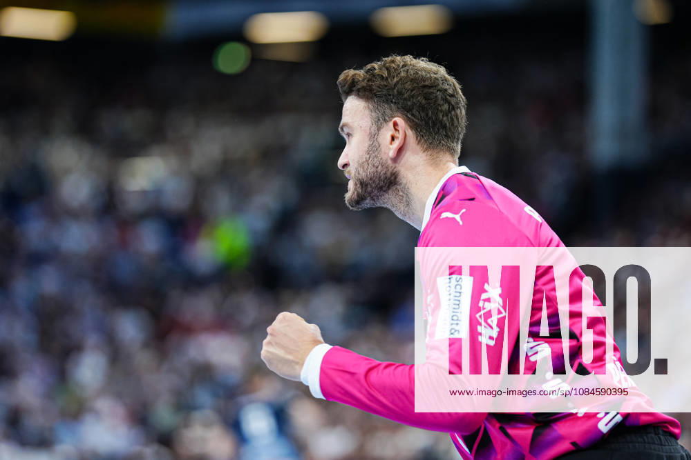 Celebration after a save by Gonzalo Perez de Vargas, THW Kiel, October 1, 2026, THW Kiel vs. Rhein Neckar Löwen, Handball, 1st Bundesliga, Matchday 9, 2026–2027 Season, October 15, 2026, Germany, THW Kiel vs. Rhein Neckar Löwen, Handball, 1st Bundesliga, Matchday 9, 2026–2027 Season, October 15, 2026, Kiel