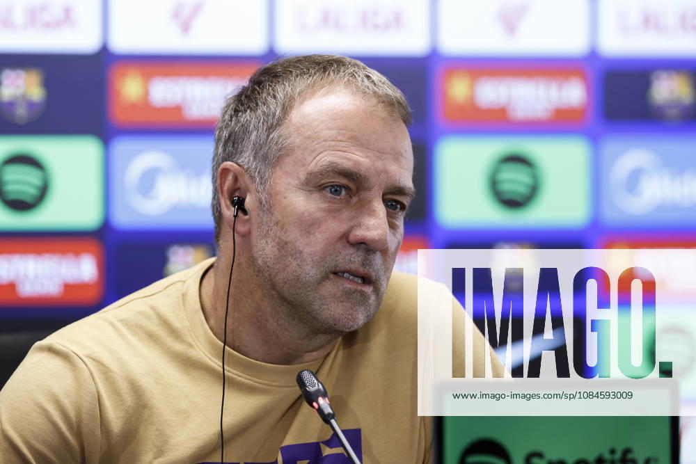 Hansi Flick, head coach of FC Barcelona, Barca attends his press conference, PK, Pressekonferenz during the training day of FC Barcelona ahead the Spanish League, LaLiga EA Sports, football match against Real Betis at Ciudad Esportiva Joan Gamper on October 16, 2026 in Sant Joan Despi, Barcelona, Spain. FC Barcelona Training And Press Conference - LaLiga EA Sports - ZUMAa181 20261016_zaa_a181_014
