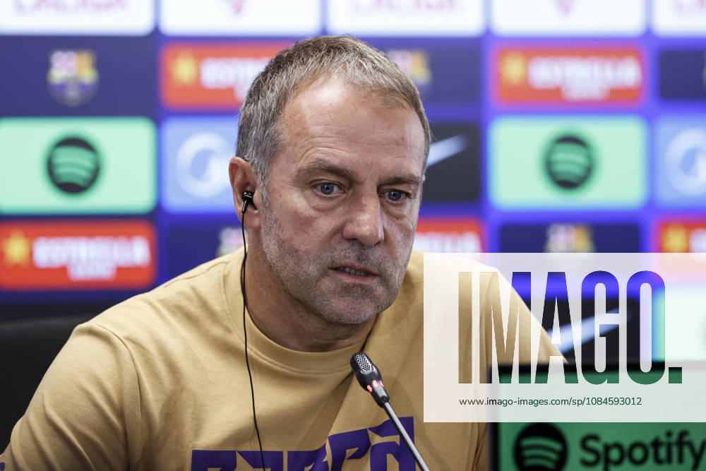 Hansi Flick, head coach of FC Barcelona, Barca attends his press conference, PK, Pressekonferenz during the training day of FC Barcelona ahead the Spanish League, LaLiga EA Sports, football match against Real Betis at Ciudad Esportiva Joan Gamper on October 16, 2026 in Sant Joan Despi, Barcelona, Spain. FC Barcelona Training And Press Conference - LaLiga EA Sports - ZUMAa181 20261016_zaa_a181_017