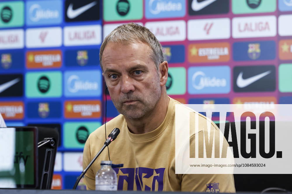 Hansi Flick, head coach of FC Barcelona, Barca attends his press conference, PK, Pressekonferenz during the training day of FC Barcelona ahead the Spanish League, LaLiga EA Sports, football match against Real Betis at Ciudad Esportiva Joan Gamper on October 16, 2026 in Sant Joan Despi, Barcelona, Spain. FC Barcelona Training And Press Conference - LaLiga EA Sports - ZUMAa181 20261016_zaa_a181_021