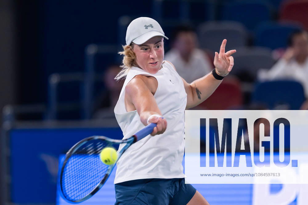 Sonay Kartal of UK seen in action with Elina Svitolina of Ukraine (Not in view) during the Wuhan Open final match at the Optics Valley International Tennis Center. Sonay Kartal defeated Elina Svitolina with a score of 6-2, 2-6, 6-4. 2026 WTA, Tennis Damen Wuhan Open: Sonay Kartal - Elina Svitolin In China - 16 Oct - ZUMAs197 20261016_aaa_s197_125