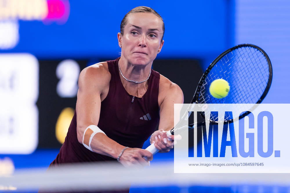 Elina Svitolina of Ukraine seen in action with Sonay Kartal of UK (Not in view) during the Wuhan Open final match at the Optics Valley International Tennis Center. Sonay Kartal defeated Elina Svitolina with a score of 6-2, 2-6, 6-4. Wuhan China - ZUMAs197 20261016_aaa_s197_129