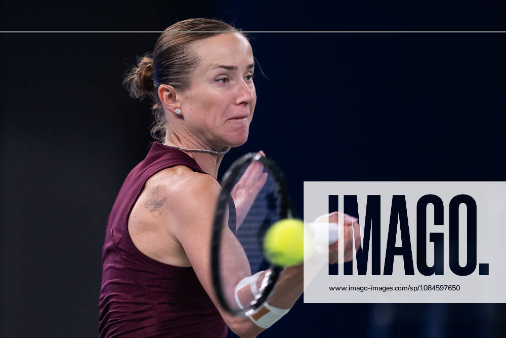 Elina Svitolina of Ukraine seen in action with Sonay Kartal of UK (Not in view) during the Wuhan Open final match at the Optics Valley International Tennis Center. Sonay Kartal defeated Elina Svitolina with a score of 6-2, 2-6, 6-4. Wuhan China - ZUMAs197 20261016_aaa_s197_133