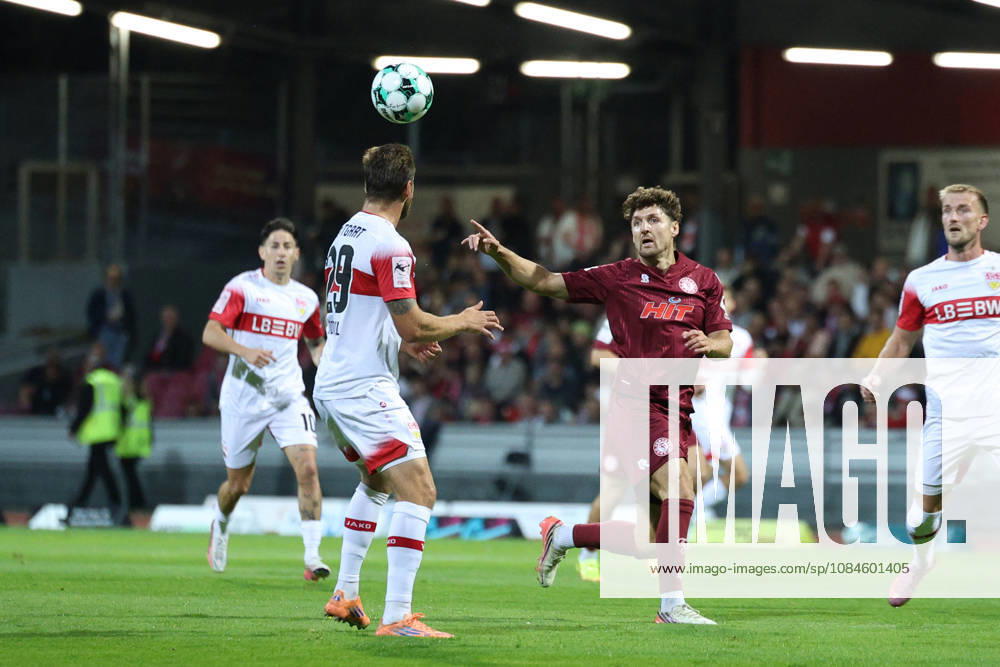 Soccer, SC Fortuna Köln vs. VfB Stuttgart II, 3. Liga, Südstation, Matchday 10, 2026–2027 Season: Enzo Wirtz of Fortuna Cologne 09 in a tackle against Dominik Nothnagel of VfB Stuttgart II. 29. DFB regulations prohibit any use of photographs as image sequences and or quasi-video. North Rhine-Westphalia, Germany