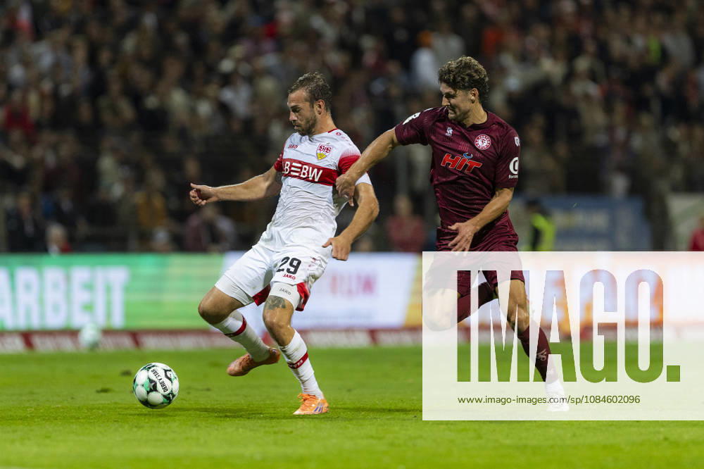 3rd Division, Fortuna Cologne vs. VfB Stuttgart U21, October 16, 2026, Dominik Nothnagel (VfB Stuttgart U21), 29, Enzo Wirtz, Fortuna Cologne, 9, 3rd Division, Fortuna Cologne vs. VfB Stuttgart U21, Matchday 10, on October 16, 2026, Südstadion, Cologne. DFB regulations prohibit any use of photographs as image sequences and or quasi-video.