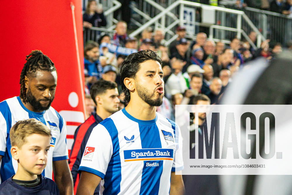 Kevin Sessa, Hertha BSC, August 16, 2026, Holstein Kiel vs. Hertha BSC, soccer, 2. Bundesliga, Holstein Stadium, Kiel. DFL regulations prohibit any use of photographs as image sequences and or quasi-video.