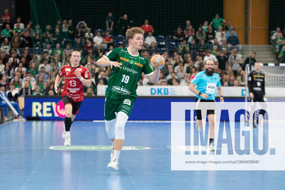 Handball, HBL2: SC DHfK Leipzig vs. ASV Hamm Westfalen, October 16, 2026; Finn Schroven 19, SC DHfK Leipzig; Handball, 2nd Bundesliga, 2026–2027 season, Matchday 8: SC DHfK Leipzig vs. ASV Hamm Westfalen on October 16, 2026, at the Quarterback Immobilien Arena Leipzig