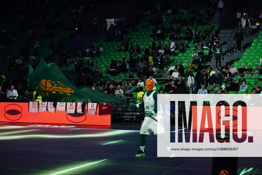 Panathinaikos mascot Mr. Green is pictured before the EuroLeague basketball game between Panathinaikos AKTOR Athens and Hapoel Tel Aviv at Telekom Center Athens, Athens, Greece, October 16, 2026. Panathinaikos AKTOR Athens Vs Hapoel Tel Aviv - ZUMAa226 20261016_zip_a226_007