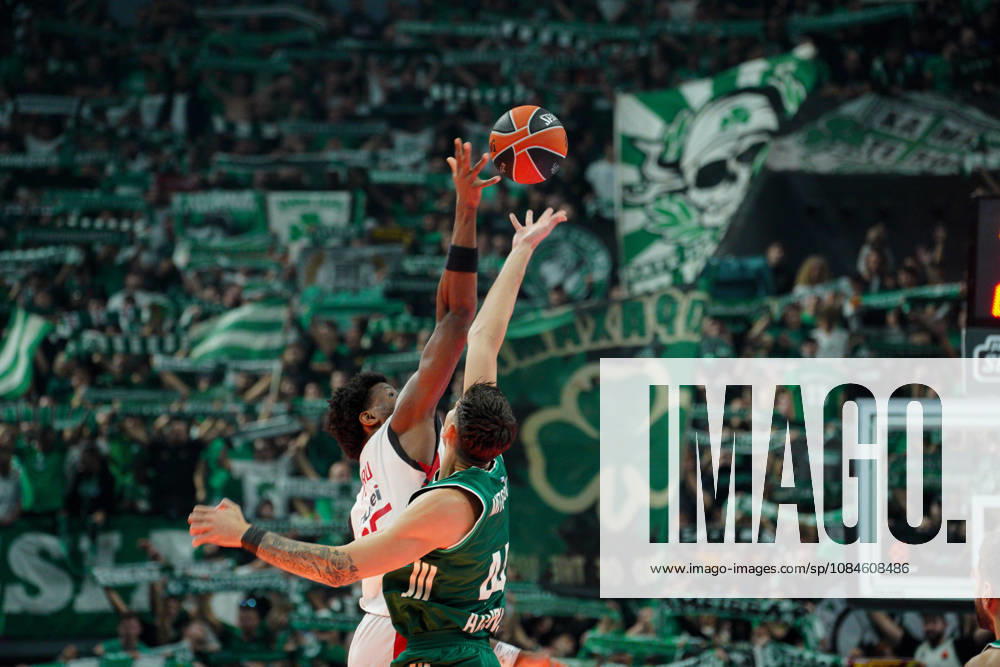 The tip-off to start the EuroLeague basketball game between Panathinaikos AKTOR Athens and Hapoel Tel Aviv at Telekom Center Athens, Athens, Greece, October 16, 2026. Panathinaikos AKTOR Athens Vs Hapoel Tel Aviv - ZUMAa226 20261016_zip_a226_013