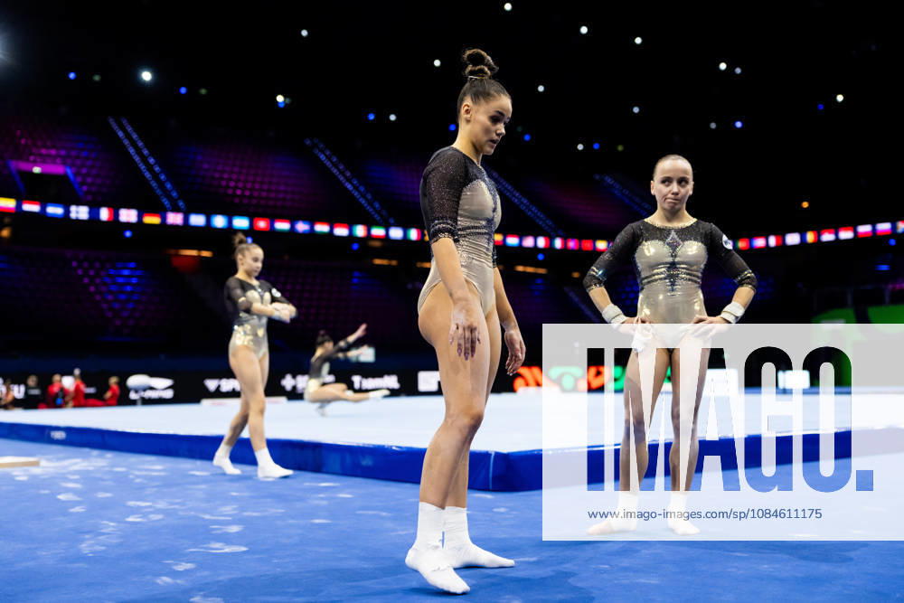 Elizaveta Us and Alyona Glotova of Russia at a women’s podium training session during Day 1 of the 2026 Artistic Gymnastics World Championships on October 16, 2026 in Rotterdam. Photo by Joel Marklund, BILDBYRÅN, code JM JM0858 bbeng artistic gymnastics gymnastics world championships women’s Russia