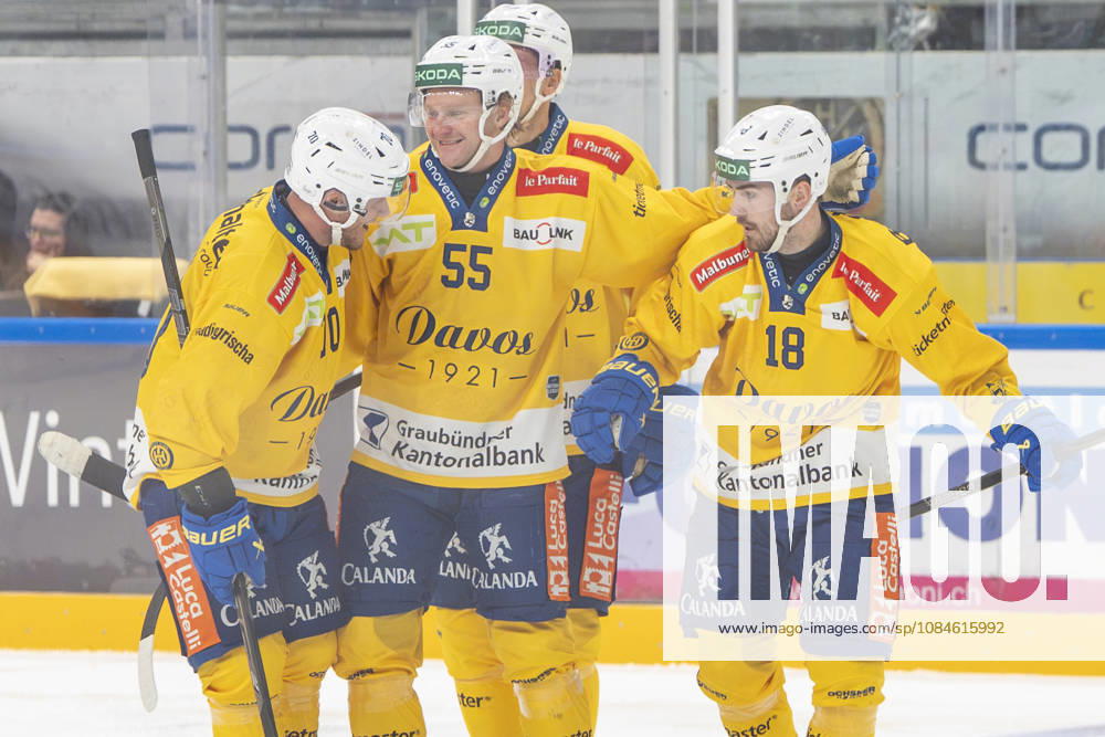 LUGANO, SWITZERLAND, OCTOBER 16 — Filip Zadina of Davos R celebrates his goal during the game between HC Lugano and HC Davos at the Corner Arena on October 16, 2026, in Lugano, Switzerland (Lugano, Ticino, Switzerland)