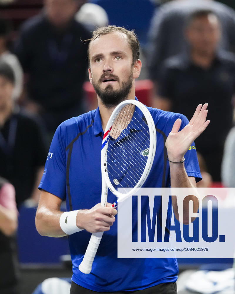 (261017) -- SHANGHAI, Oct. 17, 2026 -- Daniil Medvedev of Russia celebrates defeating Tommy Paul of the United States after the men s quarterfinal at the 2026 ATP, Tennis Herren tour Shanghai Masters tennis tournament in Shanghai, China, Oct. 16, 2026. ) (SP)CHINA-SHANGHAI-TENNIS-SHANGHAI MASTERS-MEN S SINGLES (CN) WangxXiang