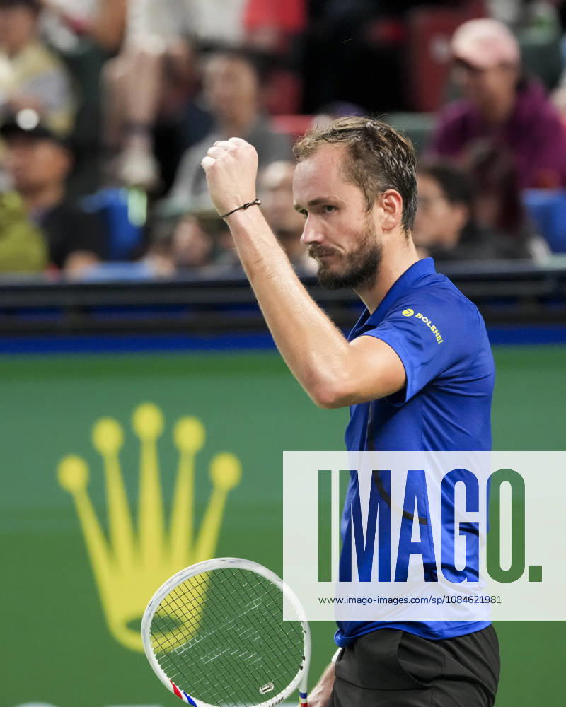 (261017) -- SHANGHAI, Oct. 17, 2026 -- Daniil Medvedev of Russia celebrates scoring while competing against Tommy Paul of the United States during the men s quarterfinal at the 2026 ATP, Tennis Herren tour Shanghai Masters tennis tournament in Shanghai, China, Oct. 16, 2026. ) (SP)CHINA-SHANGHAI-TENNIS-SHANGHAI MASTERS-MEN S SINGLES (CN) WangxXiang