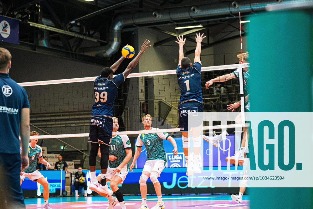 Volleyball I Men s I 2026–2027 Season I 2026 League Cup I Quarterfinals I VfB Friedrichshafen vs. FT1844 Freiburg I October 16, 2026 Block, Defense: Alexis Wilson Velazquez 99, VfB Friedrichshafen and Ruben Lorente Camacho 1, VfB Friedrichshafen