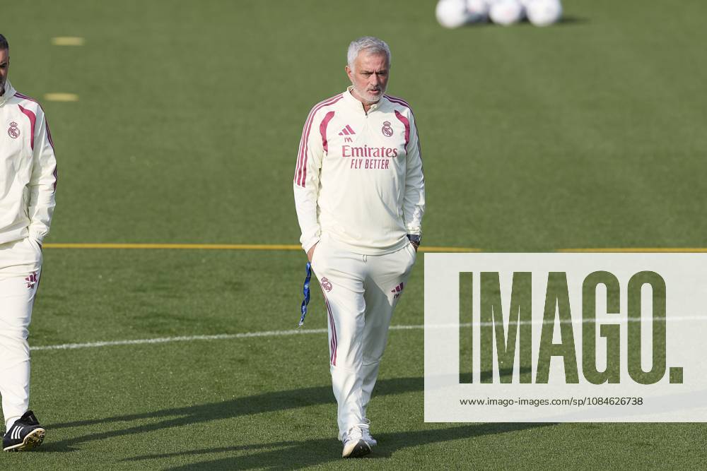 Coach Jose Mourinho (Real Madrid CF) looks on during a training session on the eve of the LaLiga EA SPORTS 2026 2027 match between Real Madrid CF and Sevilla FC..Real Madrid CF is holding its final training session and press conference, PK, Pressekonferenz ahead of its ninth LaLiga game. LaLiga EA SPORTS 2026 2027 - Real Madrid CF Press Conference And Training Session In Madrid, Spain - 17 Oct 2026 - ZUMAs197 20261017_aaa_s197_025