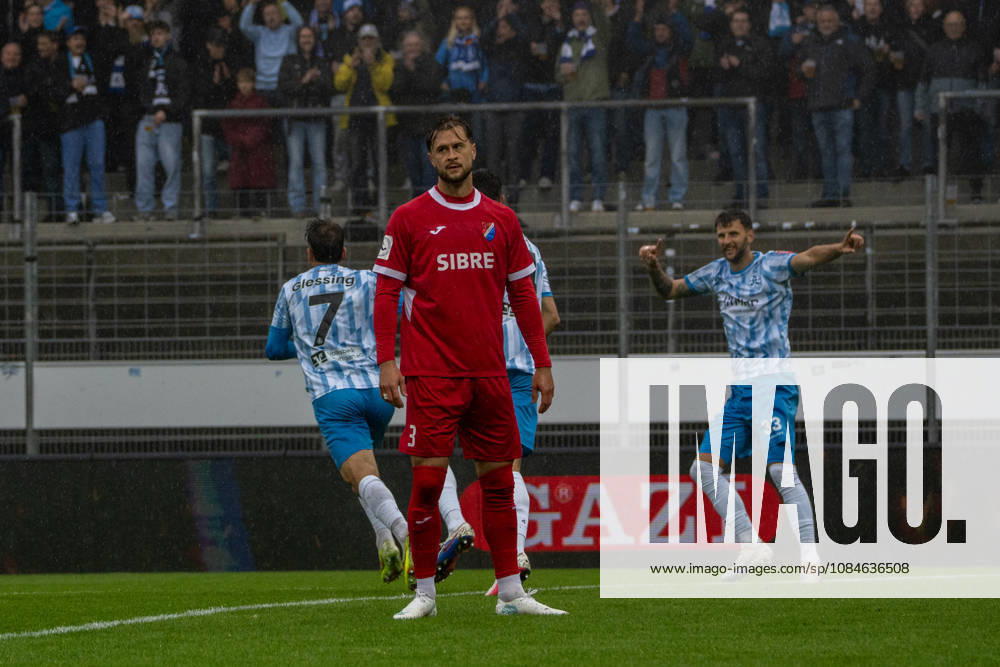 Southwest Regional Soccer League, Stuttgarter Kickers vs. TSV Steinbach Haiger; Yannick Glessing of SV Stuttgarter Kickers celebrates after the 1-0 win in Stuttgart