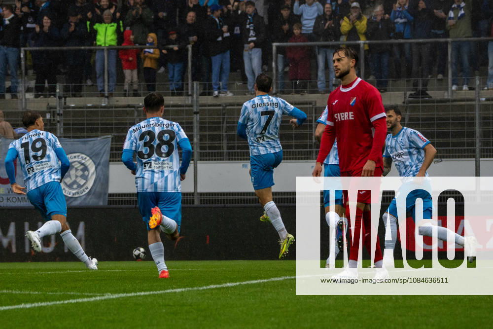 Southwest Regional Soccer League, Stuttgarter Kickers vs. TSV Steinbach Haiger; Yannick Glessing of SV Stuttgarter Kickers celebrates after the 1-0 win in Stuttgart