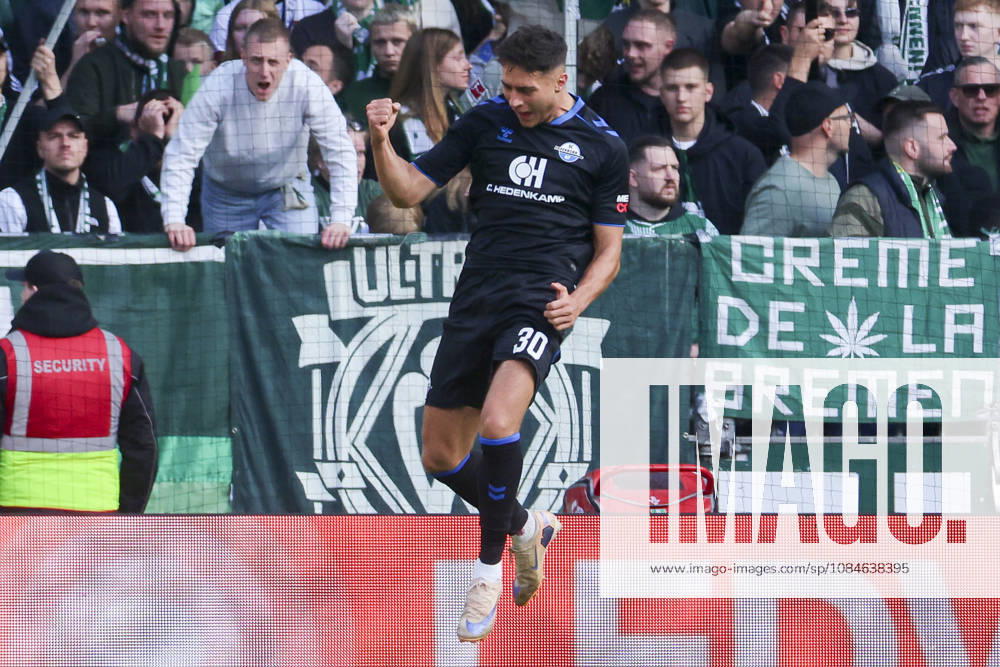 Stefano Marino of SC Paderborn 07 celebrates his goal, making the score 0–1, during the Bundesliga match between SV Werder Bremen and SC Paderborn 07 at Weserstadion on October 17, 2026, in Bremen, Germany. Photo by Marco Steinbrenner, DeFodi Images. Stefano Marino of SC Paderborn 07 celebrates after scoring his team’s first goal during the Bundesliga match between SV Werder Bremen and SC Paderborn 07 at Weserstadion on October 17, 2026 in Bremen, Germany. Photo by Marco Steinbrenner, DeFodi Images. DFB and DFL regulations prohibit any use of photographs as image sequences and or quasi-video. Photo by Marco Steinbrenner, DeFodi Images.