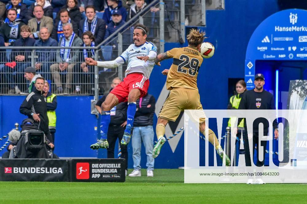 Yussuf Poulsen HSV 29 Finn Jeltsch Stuttgart Germany, Hamburg, Volksparkstadion, soccer, Bundesliga 1, Hamburger SV, VFB Stuttgart
