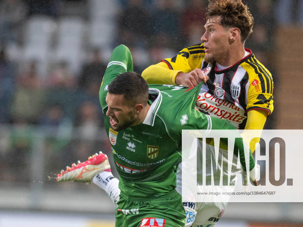 SOCCER - BL, A.Lustenau vs LASK LUSTENAU,AUSTRIA,17.OCT.26 - SOCCER - ADMIRAL Bundesliga, SC Austria Lustenau vs Linzer ASK. Image shows Antonio Verinac (A.Lustenau) and Joao Tornich (LASK). GEPAxpictures xOliverxLerch