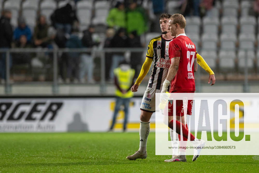SOCCER - BL, A.Lustenau vs LASK LUSTENAU,AUSTRIA,17.OCT.26 - SOCCER - ADMIRAL Bundesliga, SC Austria Lustenau vs Linzer ASK. Image shows Christoph Lang (LASK) and Domenik Schierl (A.Lustenau). GEPAxpictures xOliverxLerch
