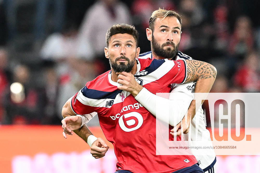 Lille OSC vs Brest Olivier Giroud (9) of Lille and Lucas Tousart (29) of Brest pictured during the French Mc Donalds Ligue 1 season 2026 - 2027 matchday 7 game between Lille OSC and Stade Brest on October 17 , 2026 in Lille, France. (Photo by Jill Delsaux Isosport) Lille France