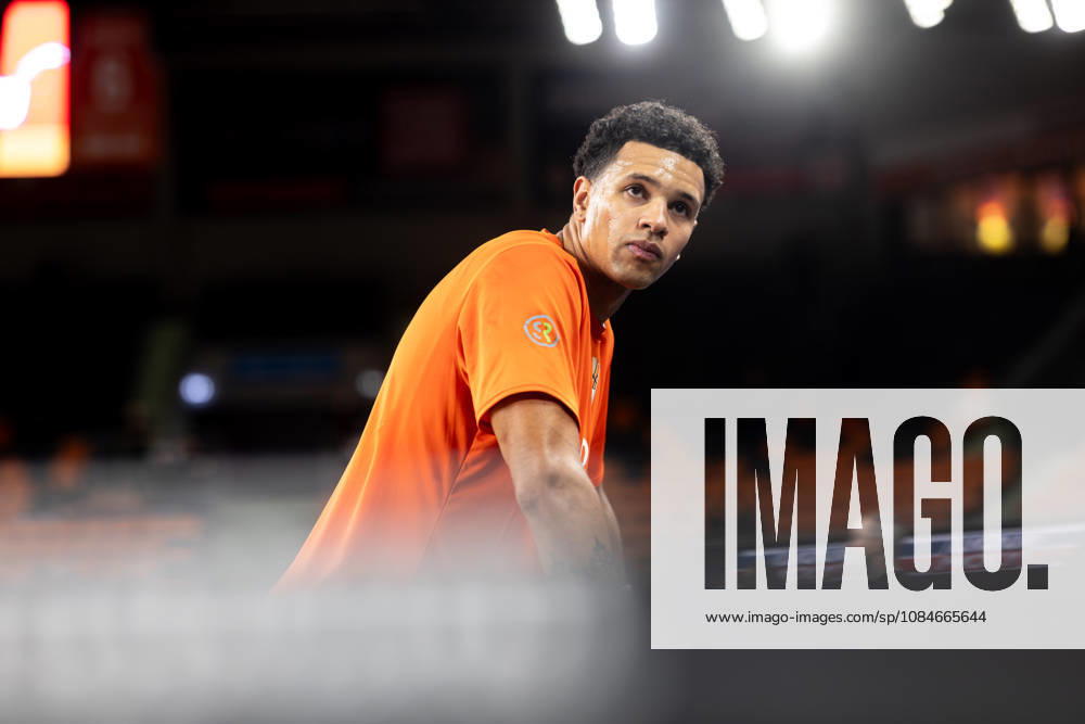 Ratiopharm Ulm vs. Phoenix Hagen, Men s, 1st Bundesliga, Netto BBL Cup, BBL, Round of 16, 2026–2027 Season, October 17, 2026—Michael Rataj of Ratiopharm Ulm, No. 12, during the warm-up before tip-off