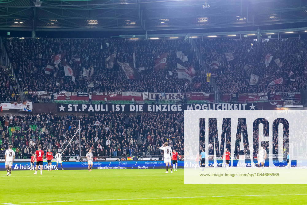 FC St. Pauli fans in the visitors section, GER, Hannover 96 vs. FC St. Pauli, soccer, 2. Bundesliga, Matchday 8, 2026–2027 season, October 17, 2026 DFL regulations prohibit the use of photographs as image sequences and or quasi-video footage GER, Hannover 96 vs. FC St. Pauli, soccer, 2. Bundesliga, Matchday 8, 2026–2027 season, October 17, 2026, Hannover