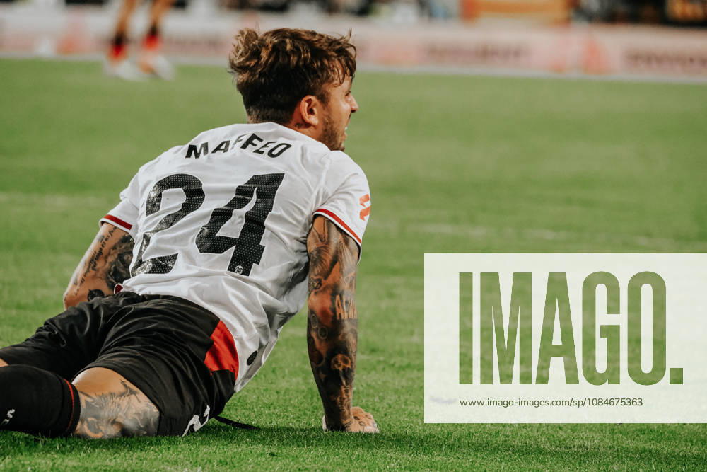 ESP LaLiga EA Sports Valencia CF vs. Athletic Club: Pablo Maffeo of Valencia during the LaLiga EA Sports match between Valencia CF and Athletic Club, played at Mestalla Stadium in Valencia on October 17, 2026, in Spain. Spanish Soccer