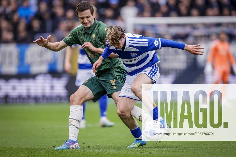 , mac3park , season 2026 2027 , Dutch Eredivisie football , match between PEC Zwolle and Go Ahead Eagles , picture shows GA Eagles player Stefan Sigurdarson and PEC Zwolle player Gilles van der Wal PEC - Go Ahead Eagles x208676760x