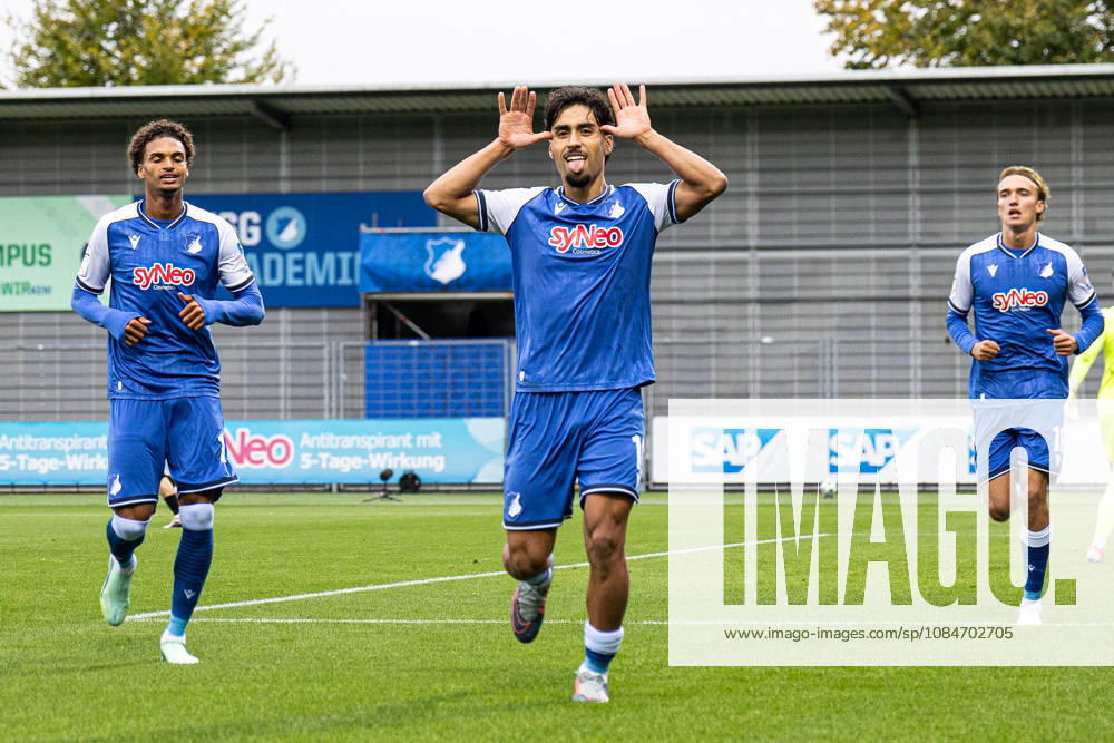 Germany: TSG Hoffenheim II vs. SC Verl, 3. Liga, 2026–27 season, Dietmar Hopp Stadium, Sinsheim. Yasin Zor (TSG Hoffenheim II, No. 10) celebrates after scoring the 1–0 goal. Sinsheim, Dietmar Hopp Stadium, Baden-Württemberg, Germany