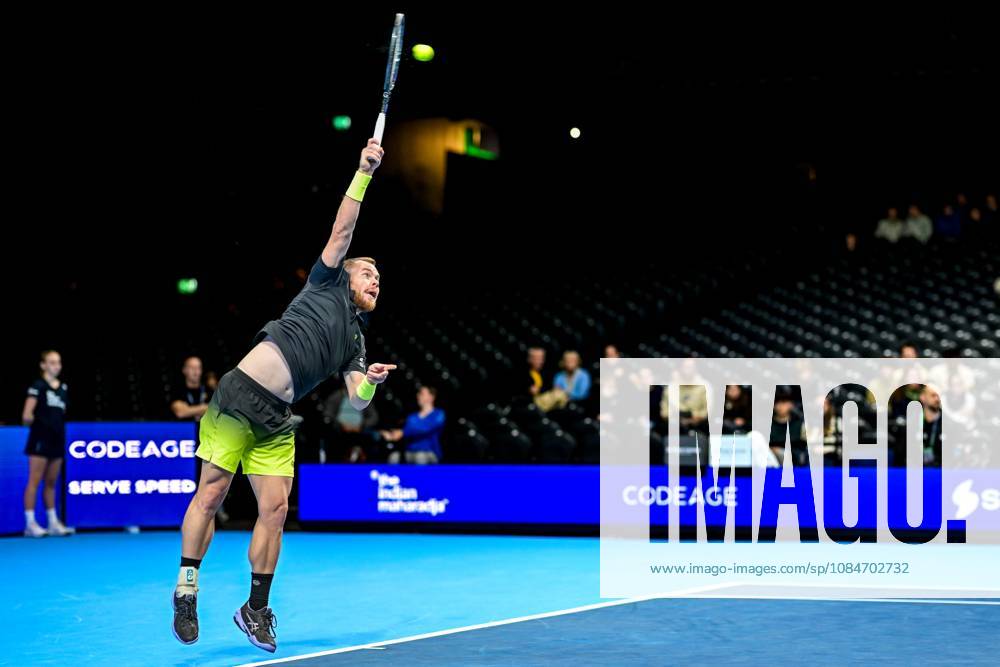 Remy Bertola of Switzerland is pictured in action during the European Open ATP, Tennis Herren tennis tournament in Brussels, on Saturday 18 October. This year s edition of the tournament is taking place from 17 to 25 October DAVIDxPINTENS x190193113x
