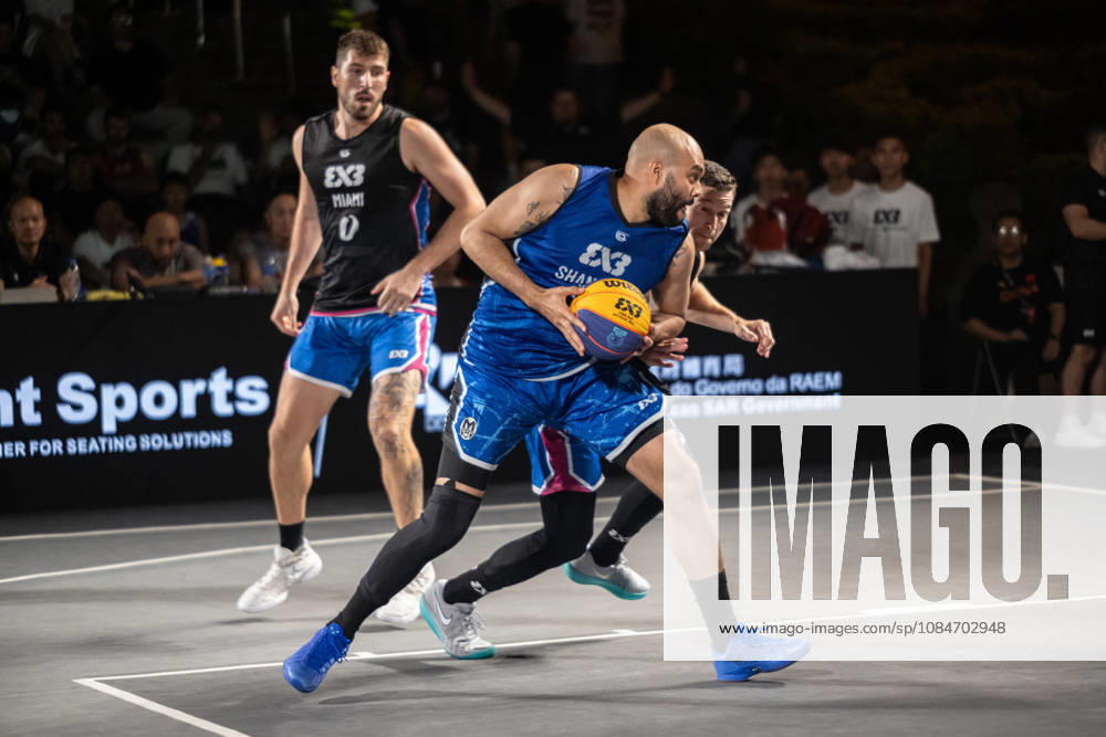 FIBA 3x3 Basketball Macau.Semi-Final between Miami (black top) and Shanghai (blue) in the setting of the famous Ruins of St Pauls. FIBA 3x3 Basketball Macau - ZUMAr144 20261018_zap_r144_092
