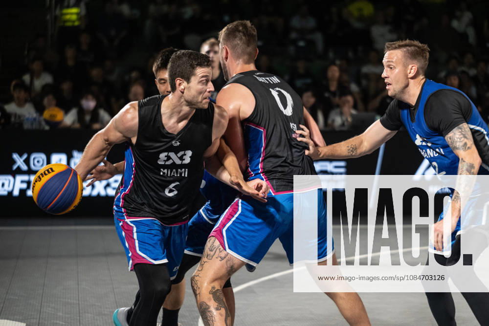 FIBA 3x3 Basketball Macau.Semi-Final between Miami (black top) and Shanghai (blue) in the setting of the famous Ruins of St Pauls. Macau China - ZUMAr144 20261018_zap_r144_083