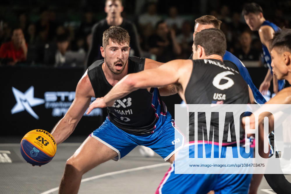 FIBA 3x3 Basketball Macau.Semi-Final between Miami (black top) and Shanghai (blue) in the setting of the famous Ruins of St Pauls. Macau China - ZUMAr144 20261018_zap_r144_095